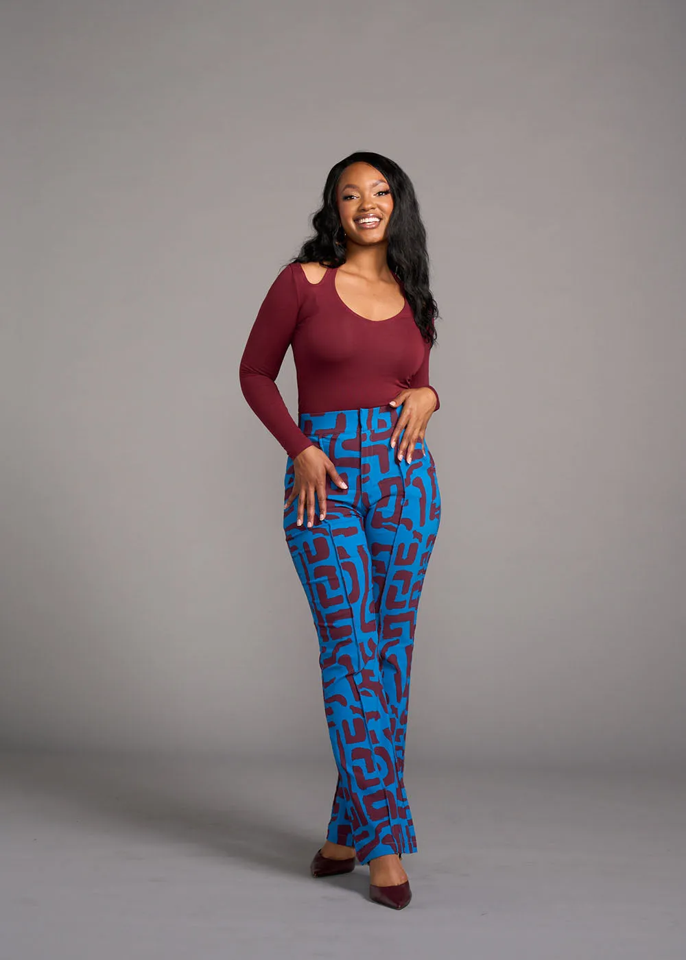 Zainab Women's Halter Bodysuit (Burgundy) - Clearance sold by D'iyanu product image thumbnail 4