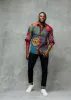 Chane Men's African Print Button-Up Shirt (New Harvest Multipattern) sold by D'iyanu