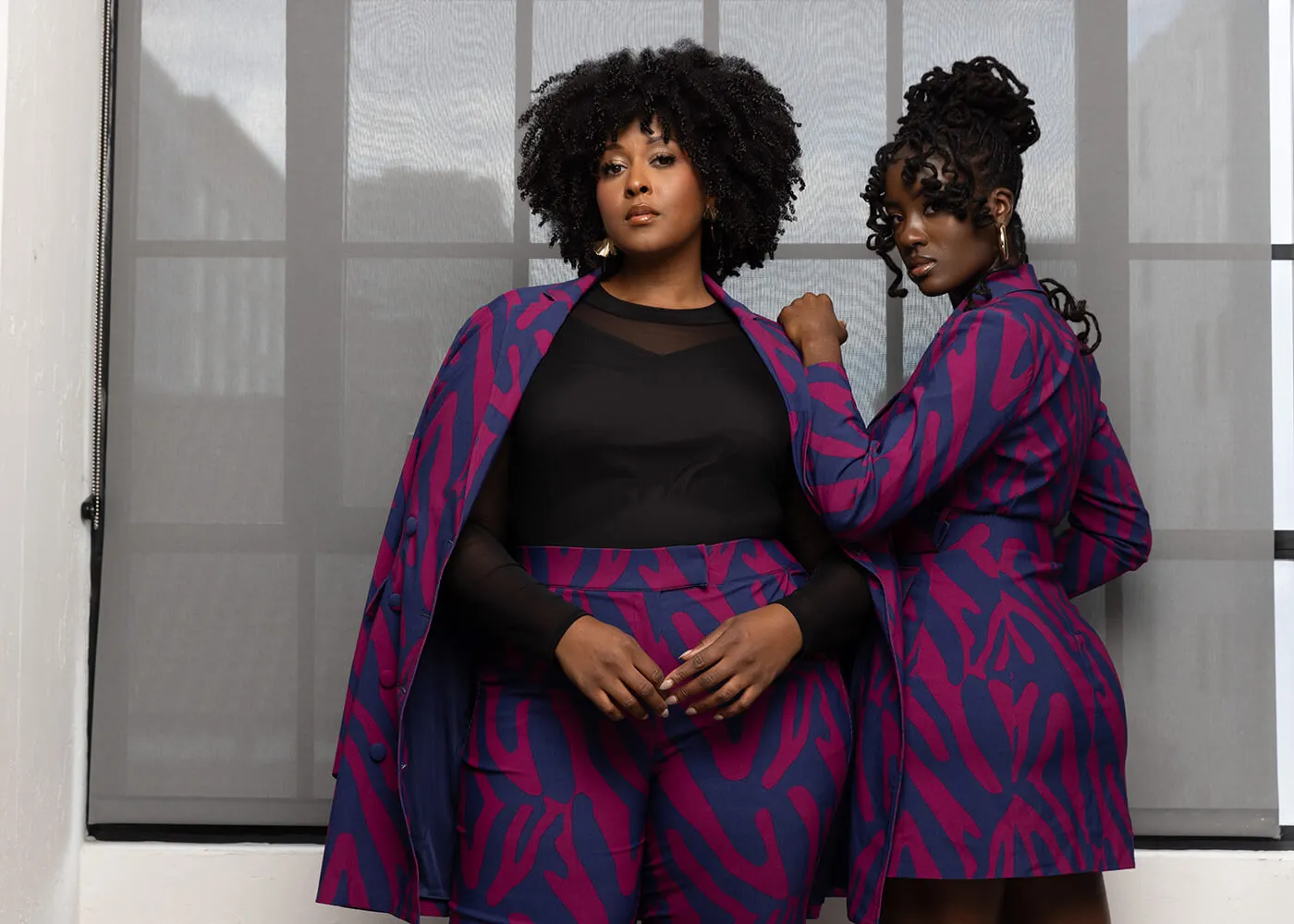 Aniq Women's African Print Stretch Blazer Dress (Berry Zebra Abstract) - Clearance sold by D'iyanu product image thumbnail 4