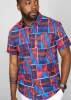 Keyon Men's African Print Button-up Shirt (Purple Navy Kente) sold by D'iyanu