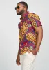 Keyon Men's African Print Button-up Shirt (Gold Navy Paisley) sold by D'iyanu