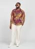 Keyon Men's African Print Button-up Shirt (Gold Navy Paisley) sold by D'iyanu