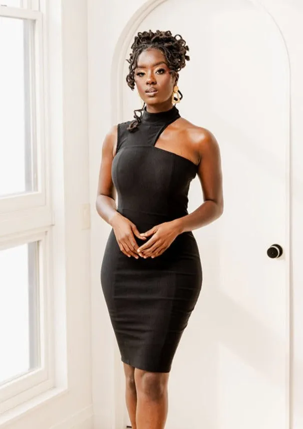 Amaka Women's Stretch Dress (Black) - Clearance sold by D'iyanu