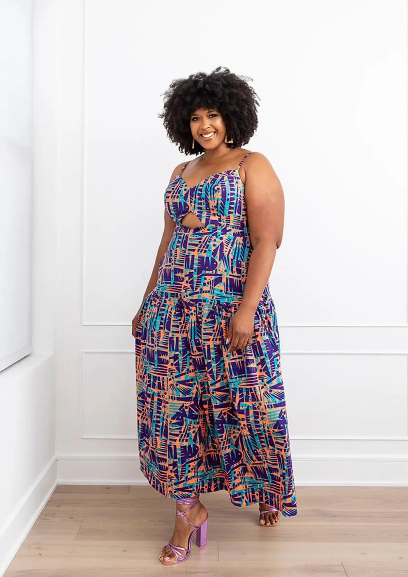 Kenyatta Women's African Print Maxi Dress (Tropical Stamp) sold by D'iyanu product image thumbnail 4