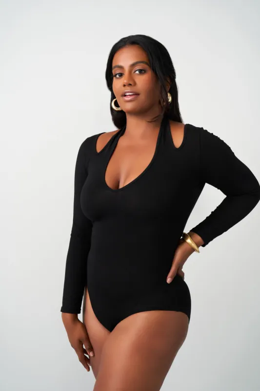 Zainab Women's Halter Bodysuit (Black) - Clearance sold by D'iyanu