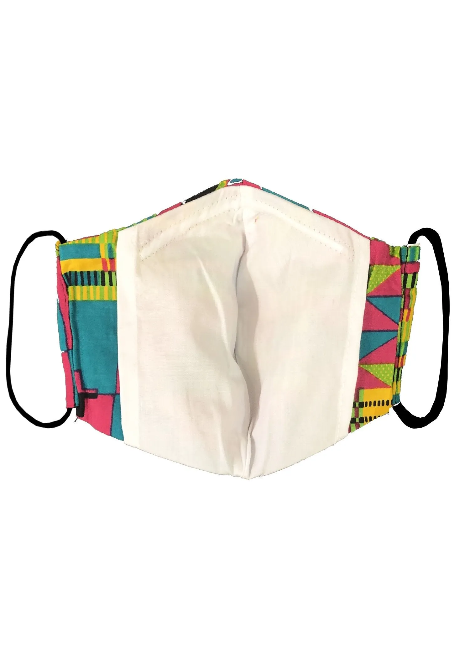 Dabo African Print 2 Layer Reusable Face Mask (Raspberry Yellow Kente)-Clearance sold by D'iyanu product image thumbnail 3