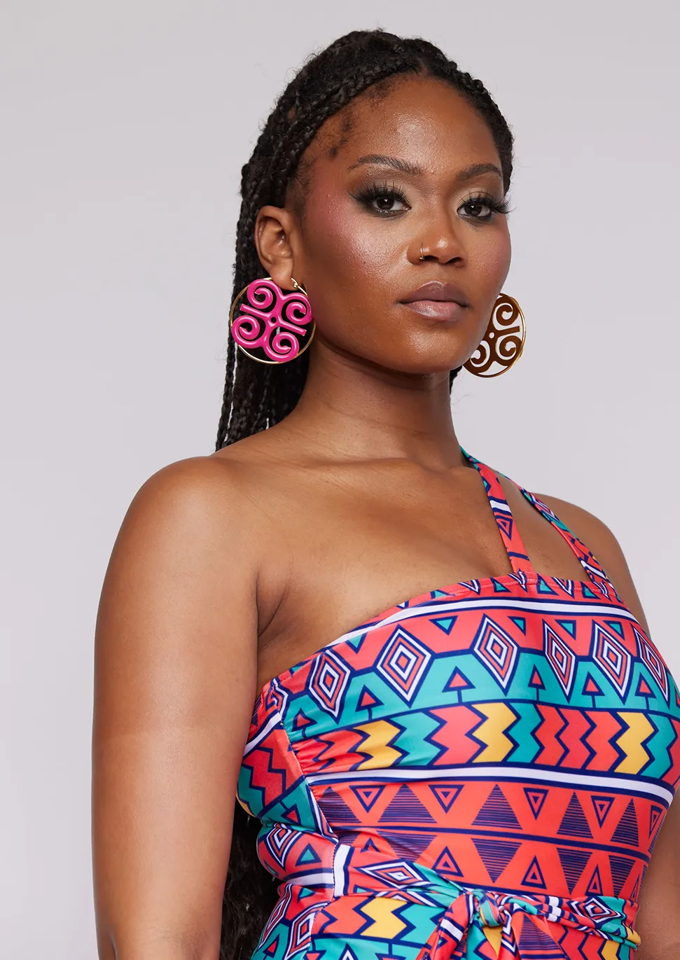 Adowa Women's African Print Swimsuit (Rainbow Tribal) - Clearance sold by D'iyanu product image thumbnail 2