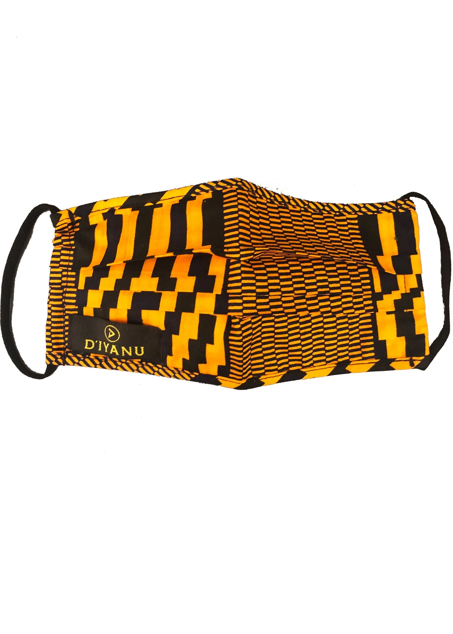 Uzo African Print 2 Layer Reusable Face Mask (Orange Navy Diamond)-Clearance sold by D'iyanu product image thumbnail 2