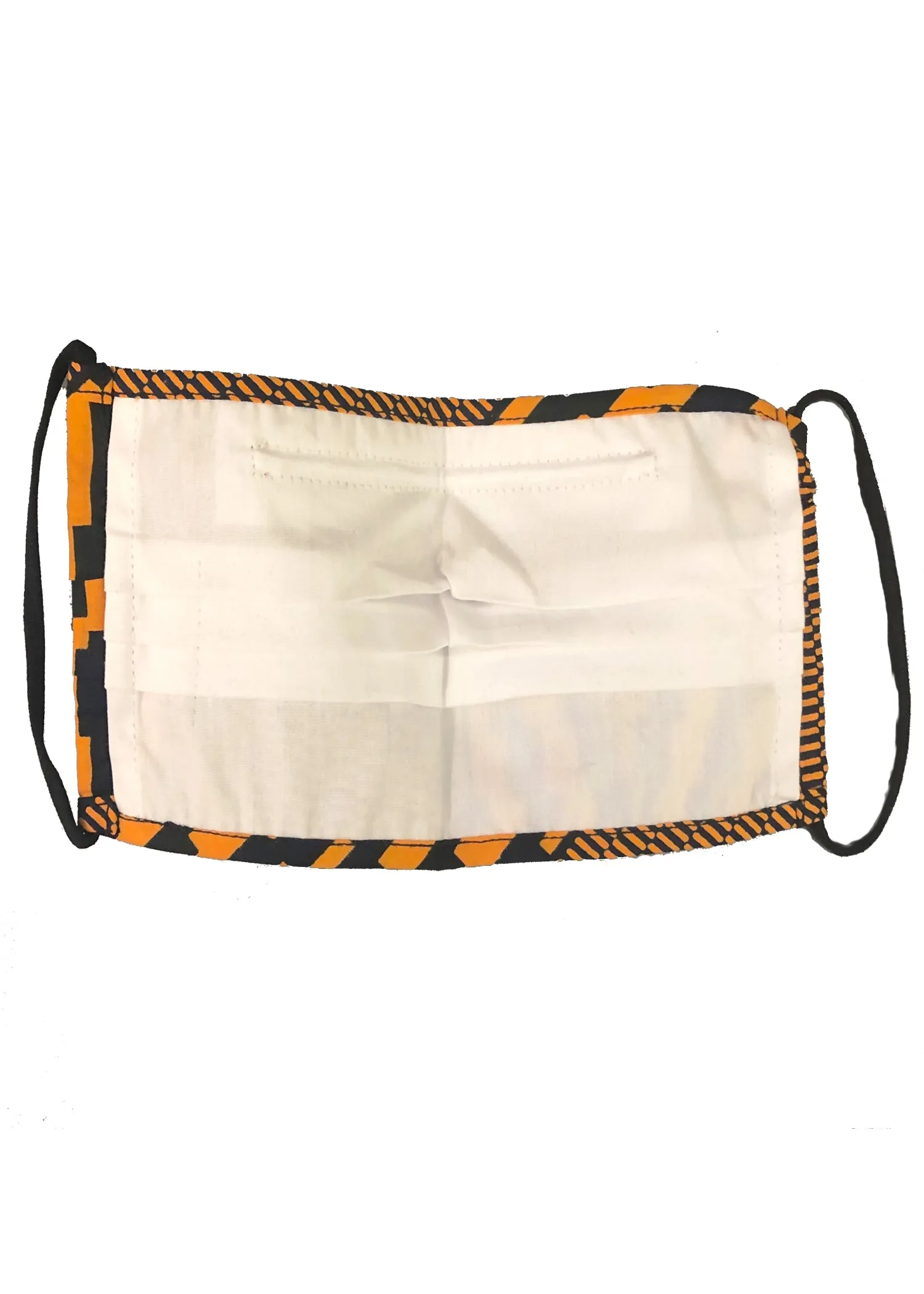 Uzo African Print 2 Layer Reusable Face Mask (Orange Navy Diamond)-Clearance sold by D'iyanu product image thumbnail 3