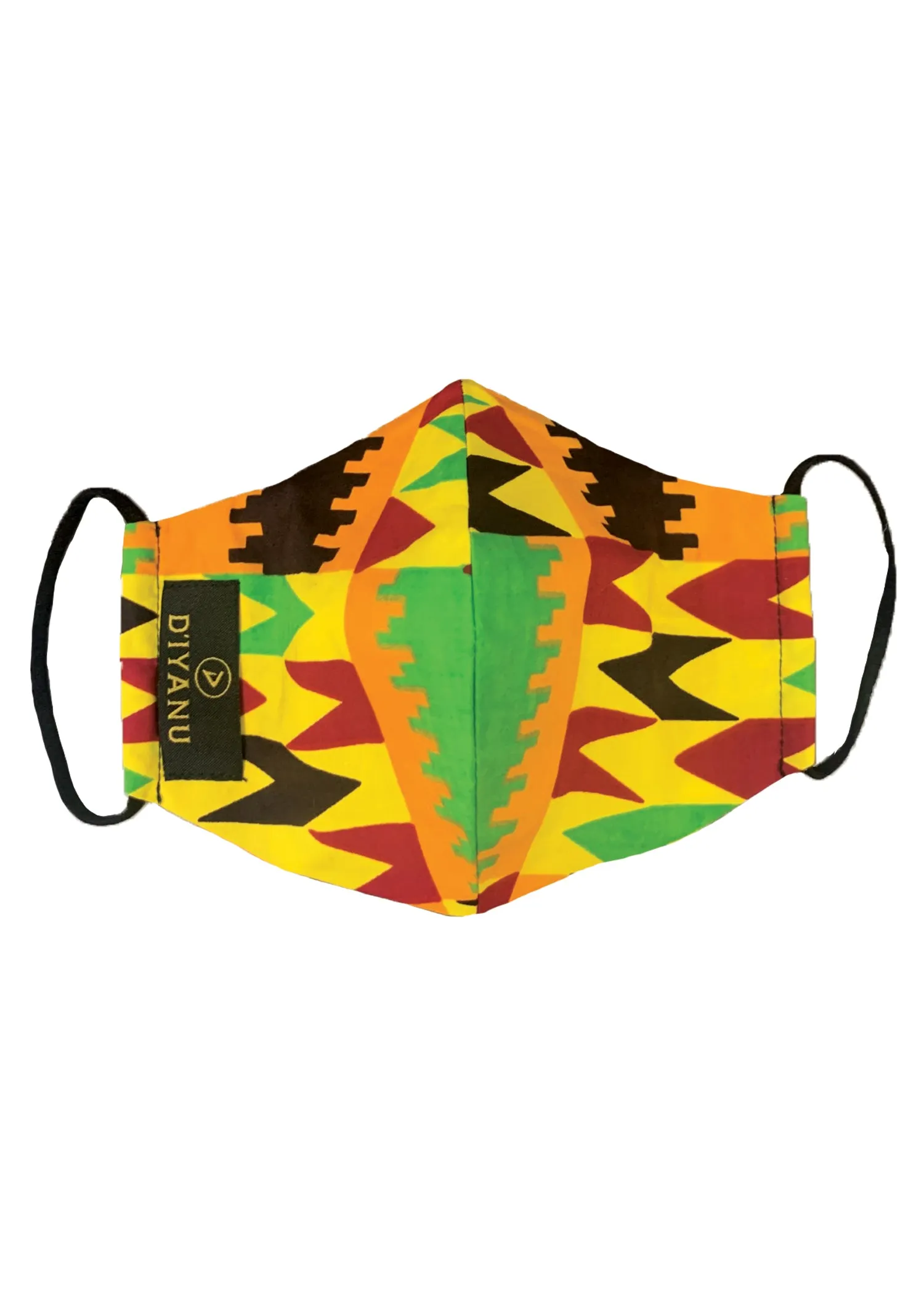 Dabo African Print 2 Layer Reusable Face Mask (Gold Maroon Kente)-Clearance sold by D'iyanu product image thumbnail 2