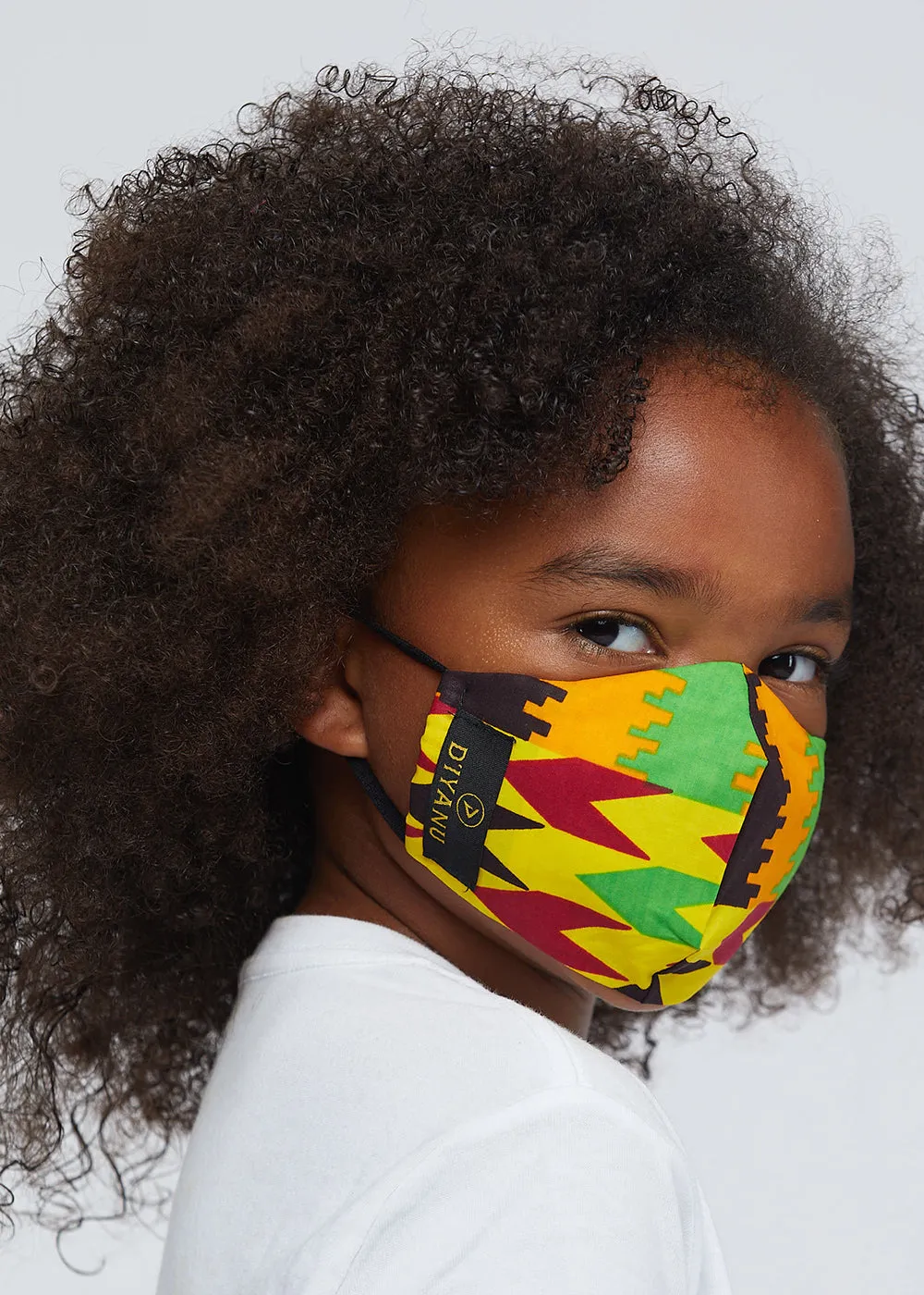 Dabo African Print 2 Layer Reusable Face Mask (Gold Maroon Kente)-Clearance sold by D'iyanu product image thumbnail 5