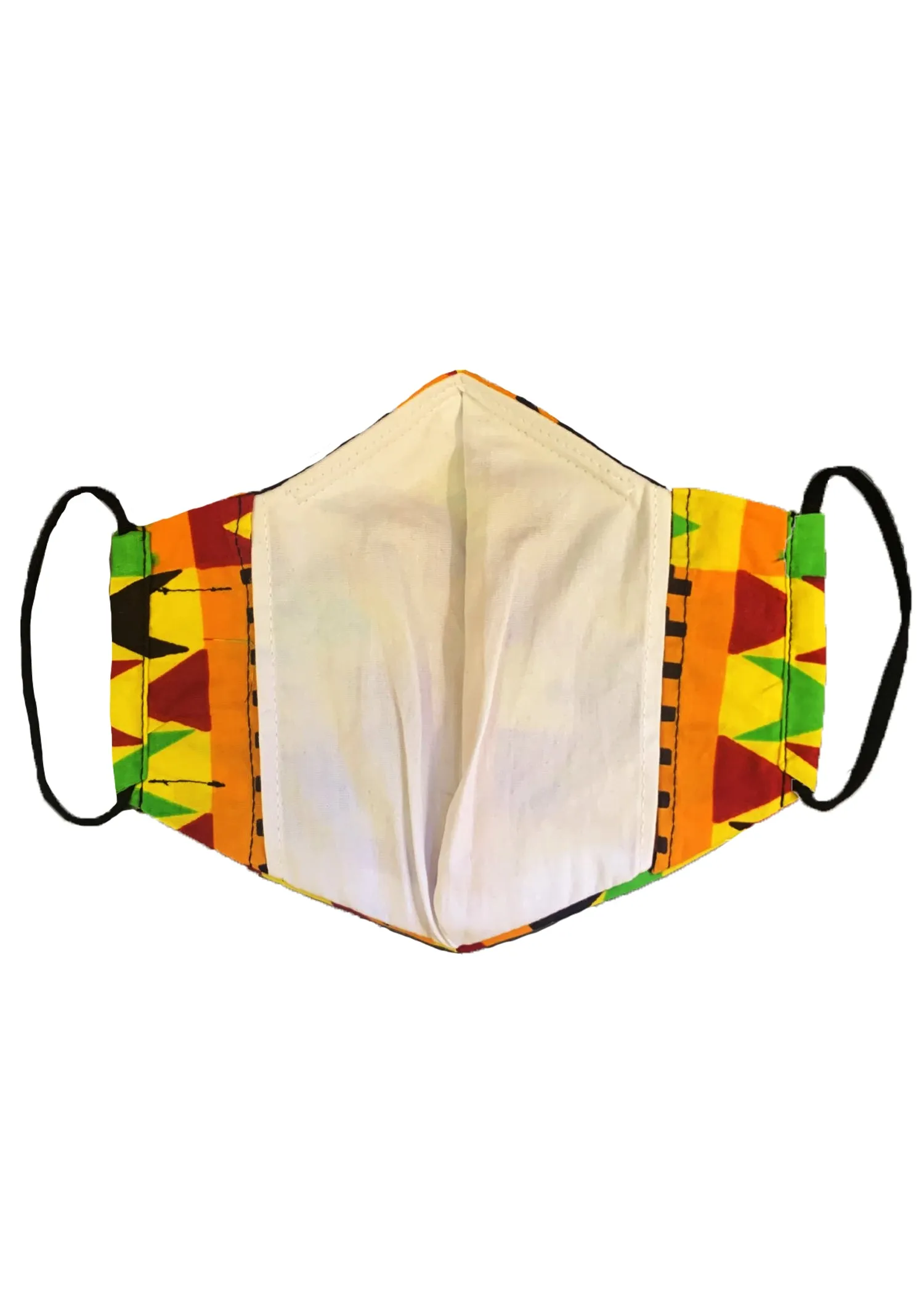 Dabo African Print 2 Layer Reusable Face Mask (Gold Maroon Kente)-Clearance sold by D'iyanu product image thumbnail 3