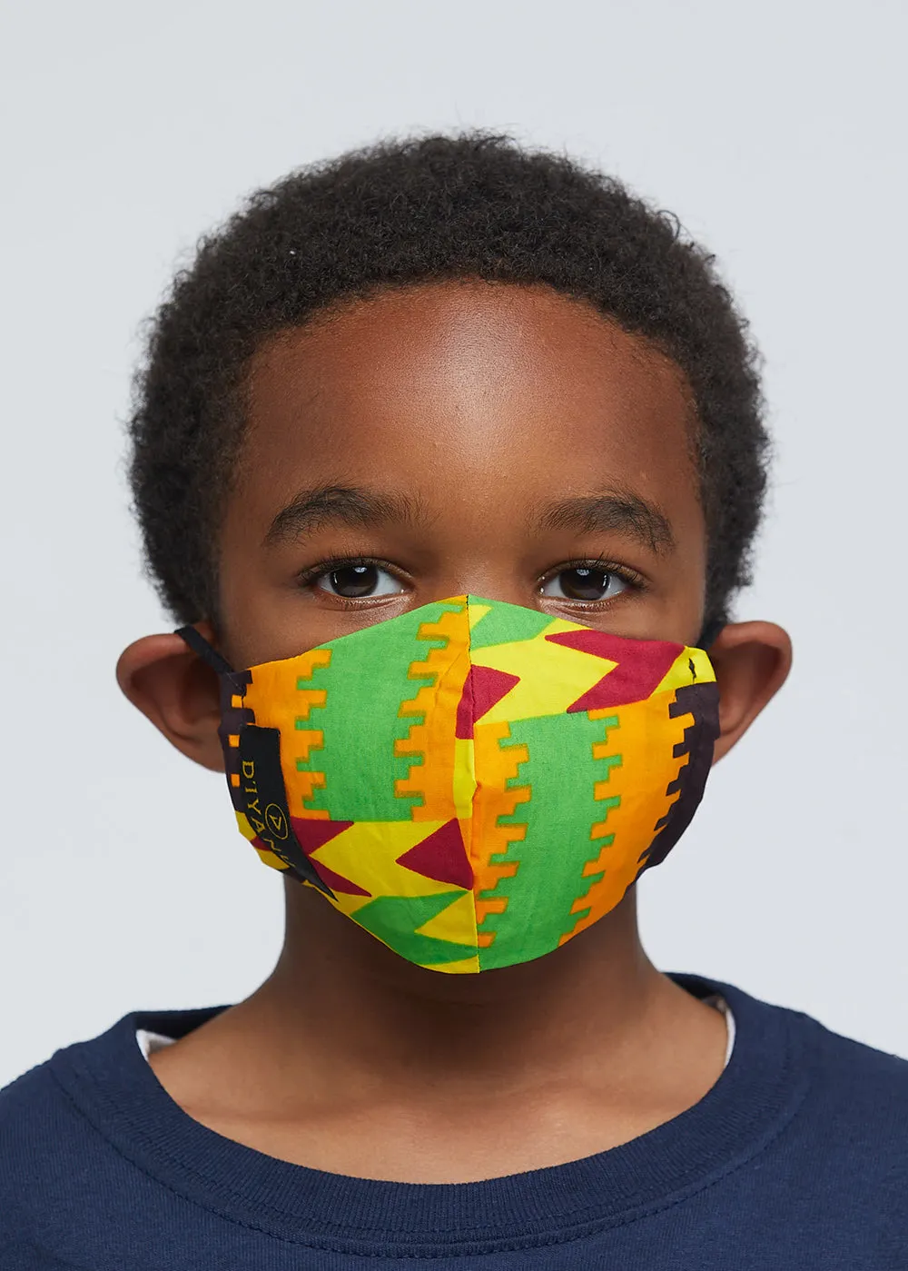 Dabo African Print 2 Layer Reusable Face Mask (Gold Maroon Kente)-Clearance sold by D'iyanu product image thumbnail 4