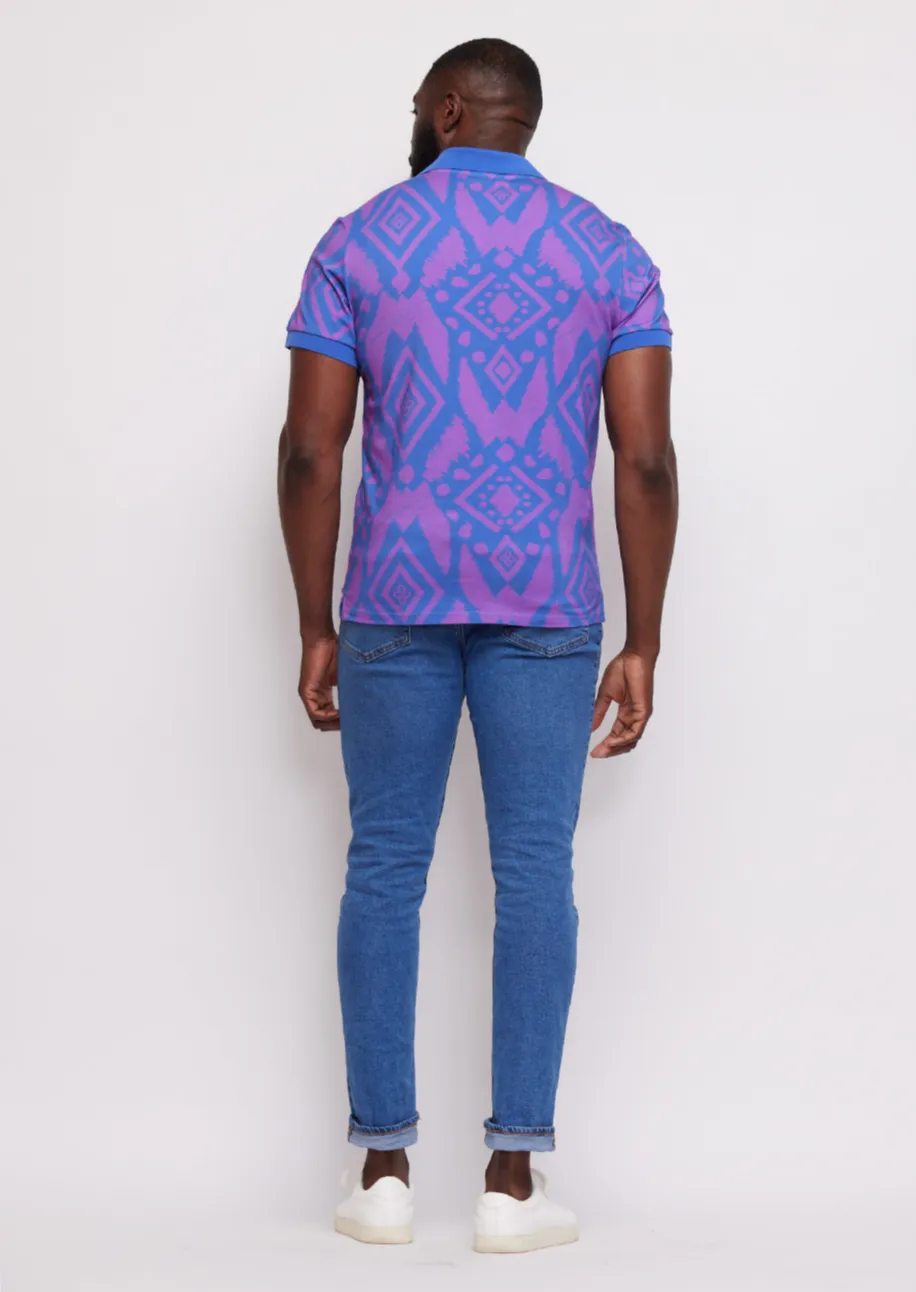 Femi Men's Polo Shirt (Purple Blue Batik) sold by D'iyanu product image thumbnail 4