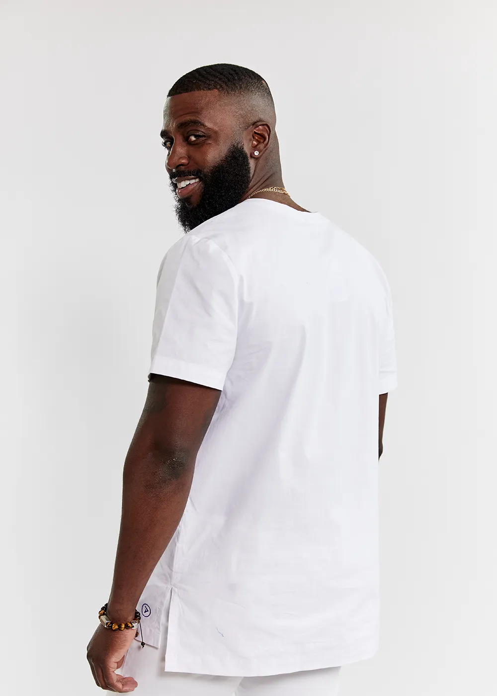 Lubanzi Men's Embroidered Tunic Shirt (White) sold by D'iyanu product image thumbnail 5