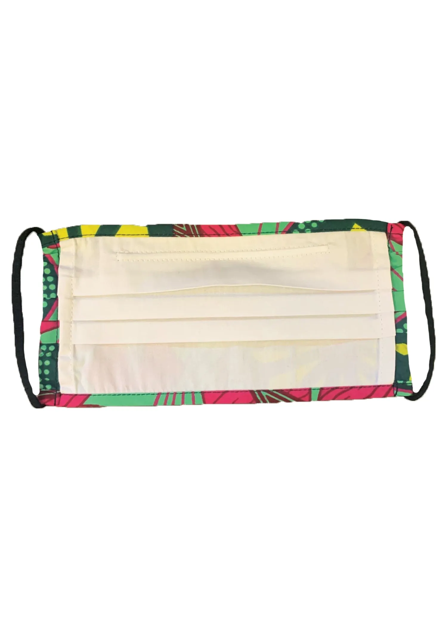 Uzo African Print 2 Layer Reusable Face Mask (Green Pink Sunrise)-Clearance sold by D'iyanu product image thumbnail 4