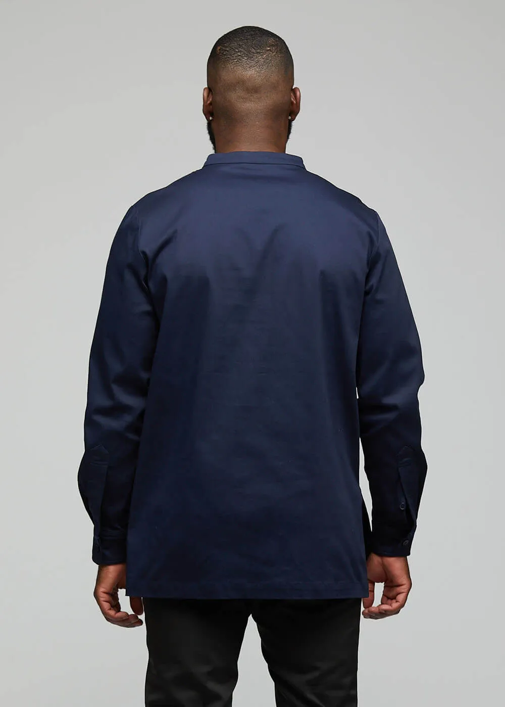Dubaku Men's Traditional African Embroidery Shirt (Navy) sold by D'iyanu product image thumbnail 5