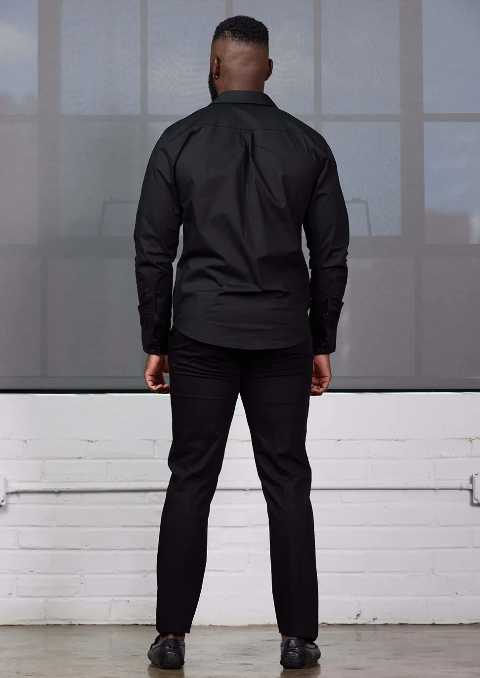 Abiade Men's African Print Button-Up (Black/Tan Black Tribal) sold by D'iyanu product image thumbnail 3