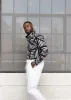 Chane Men's African Print Button-Up Shirt (Grayscale Tribal) sold by D'iyanu