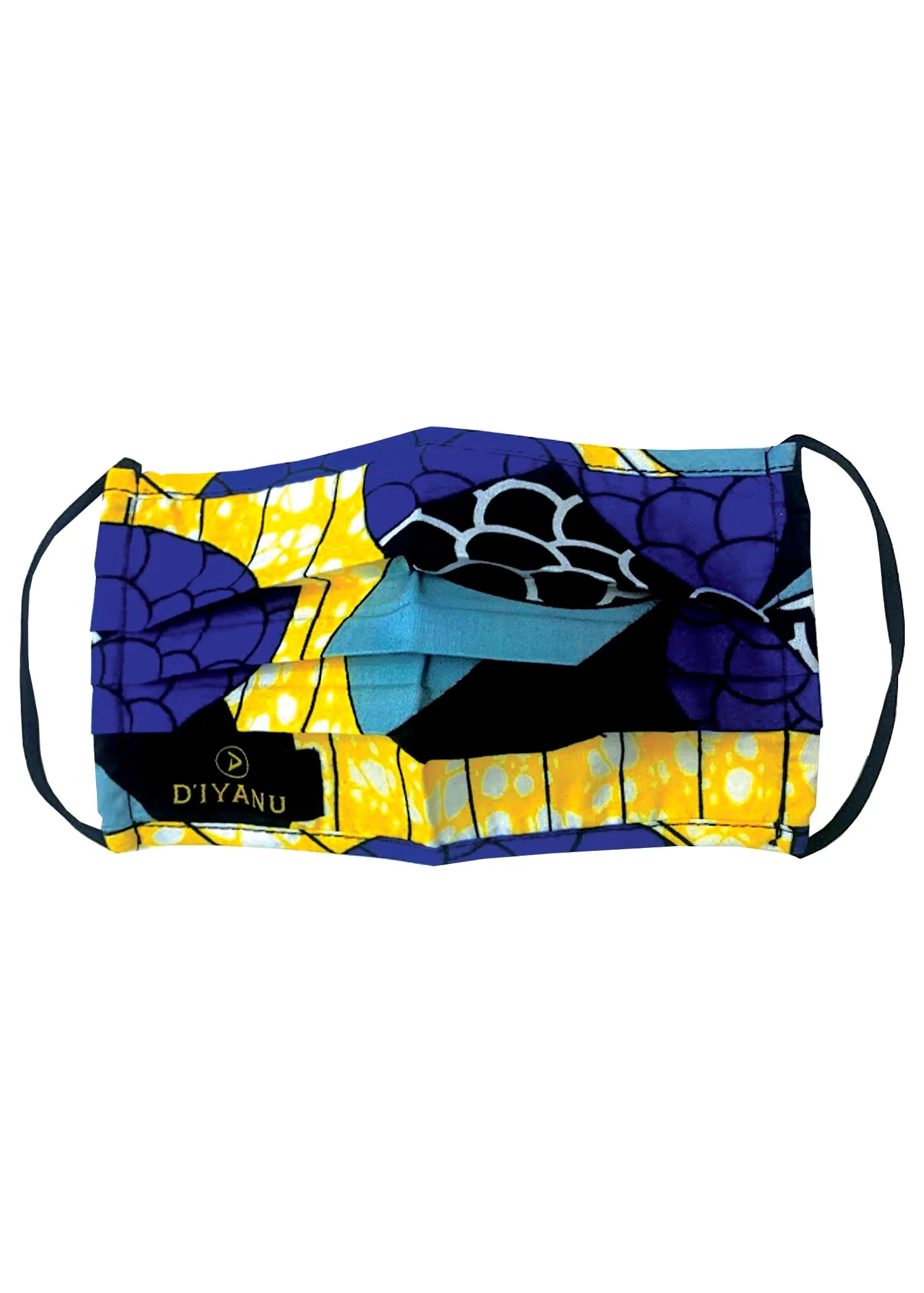 Uzo African Print 2 Layer Reusable Face Mask (Blue Bubbles on Yellow)-Clearance sold by D'iyanu product image thumbnail 2