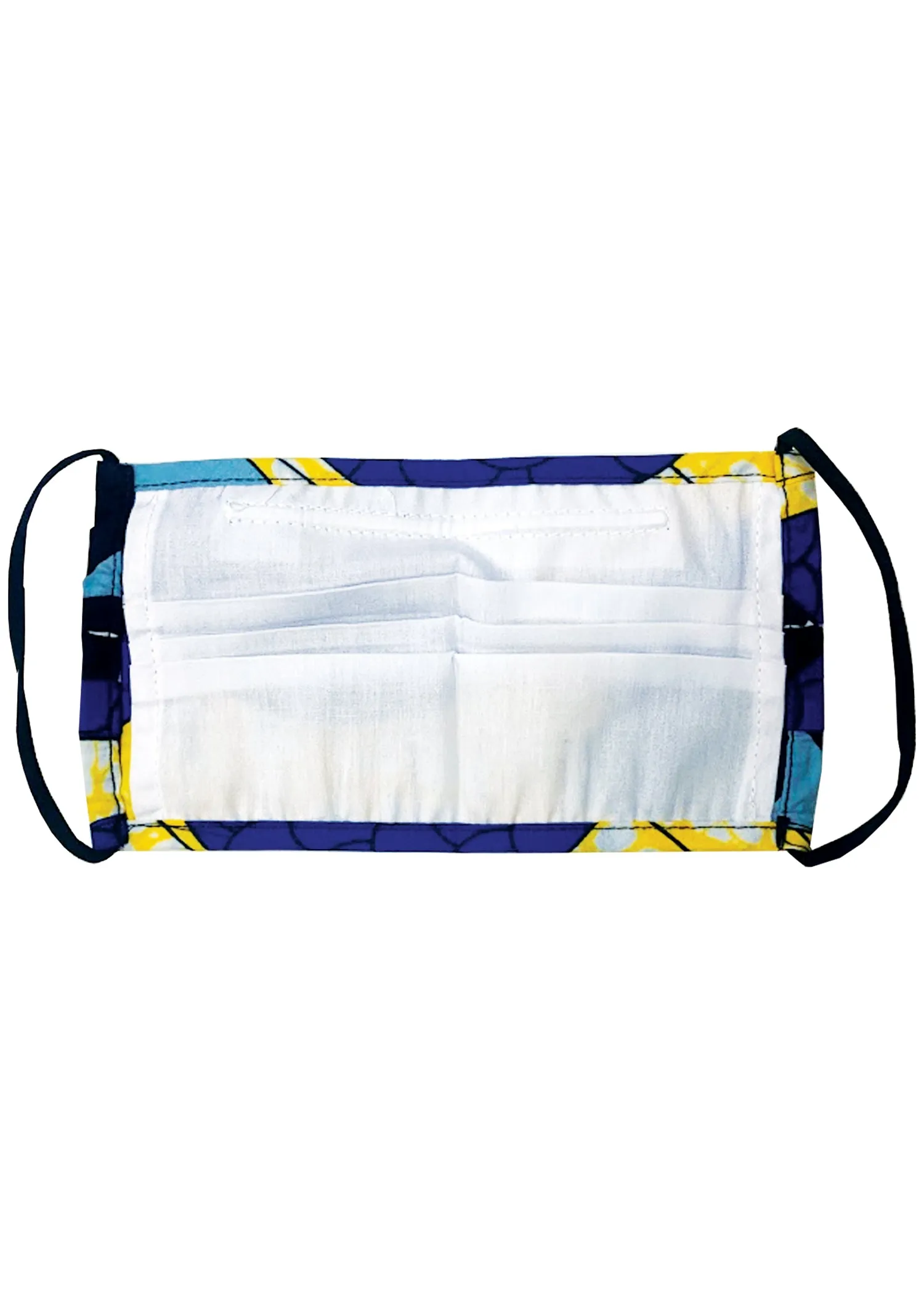 Uzo African Print 2 Layer Reusable Face Mask (Blue Bubbles on Yellow)-Clearance sold by D'iyanu product image thumbnail 3