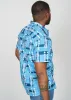 Keyon Men's African Print Button-up Shirt (Navy White Mudcloth) sold by D'iyanu