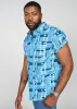 Keyon Men's African Print Button-up Shirt (Navy White Mudcloth) sold by D'iyanu