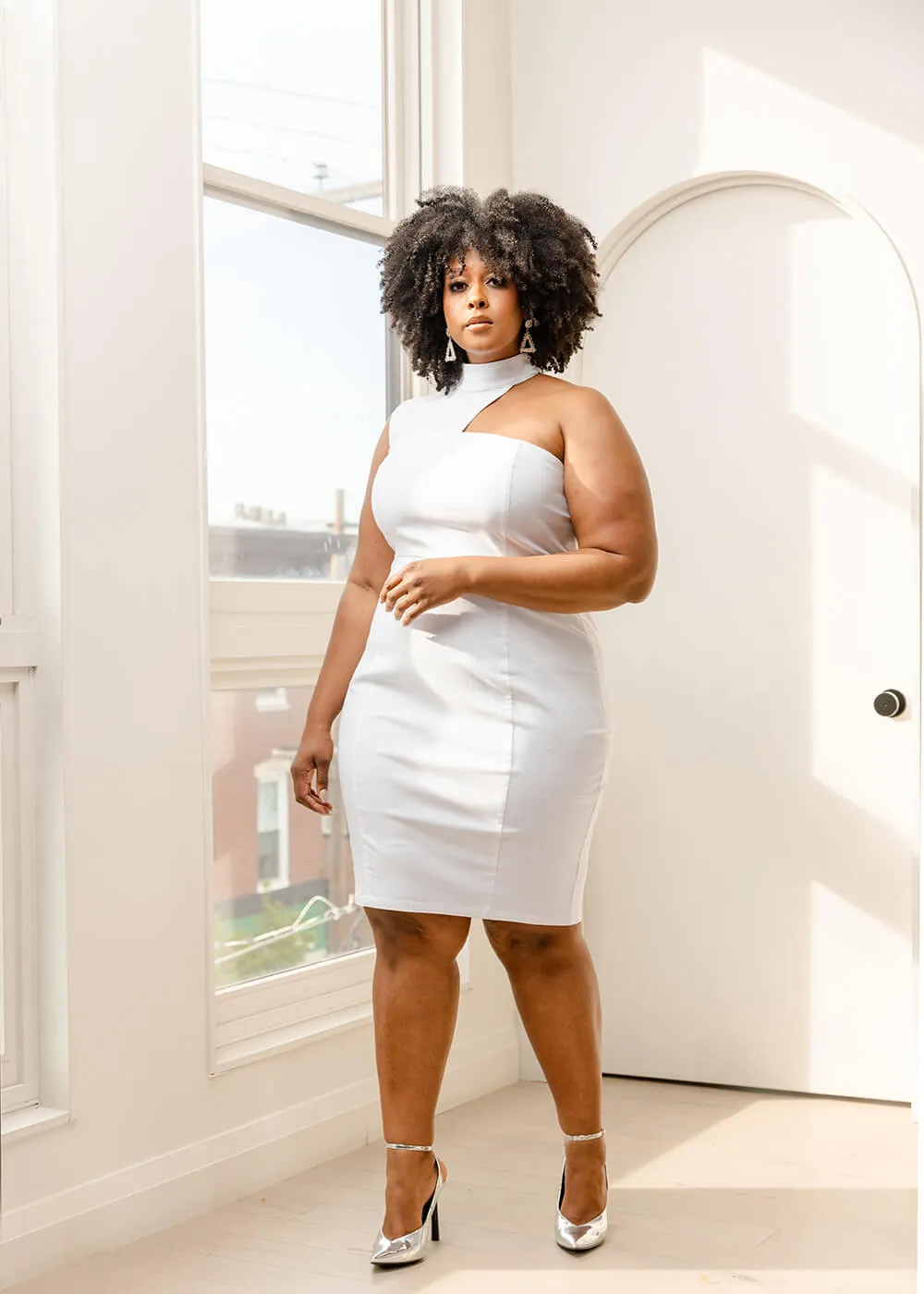 Amaka Women's Stretch Dress (White) - Clearance sold by D'iyanu product image thumbnail 4