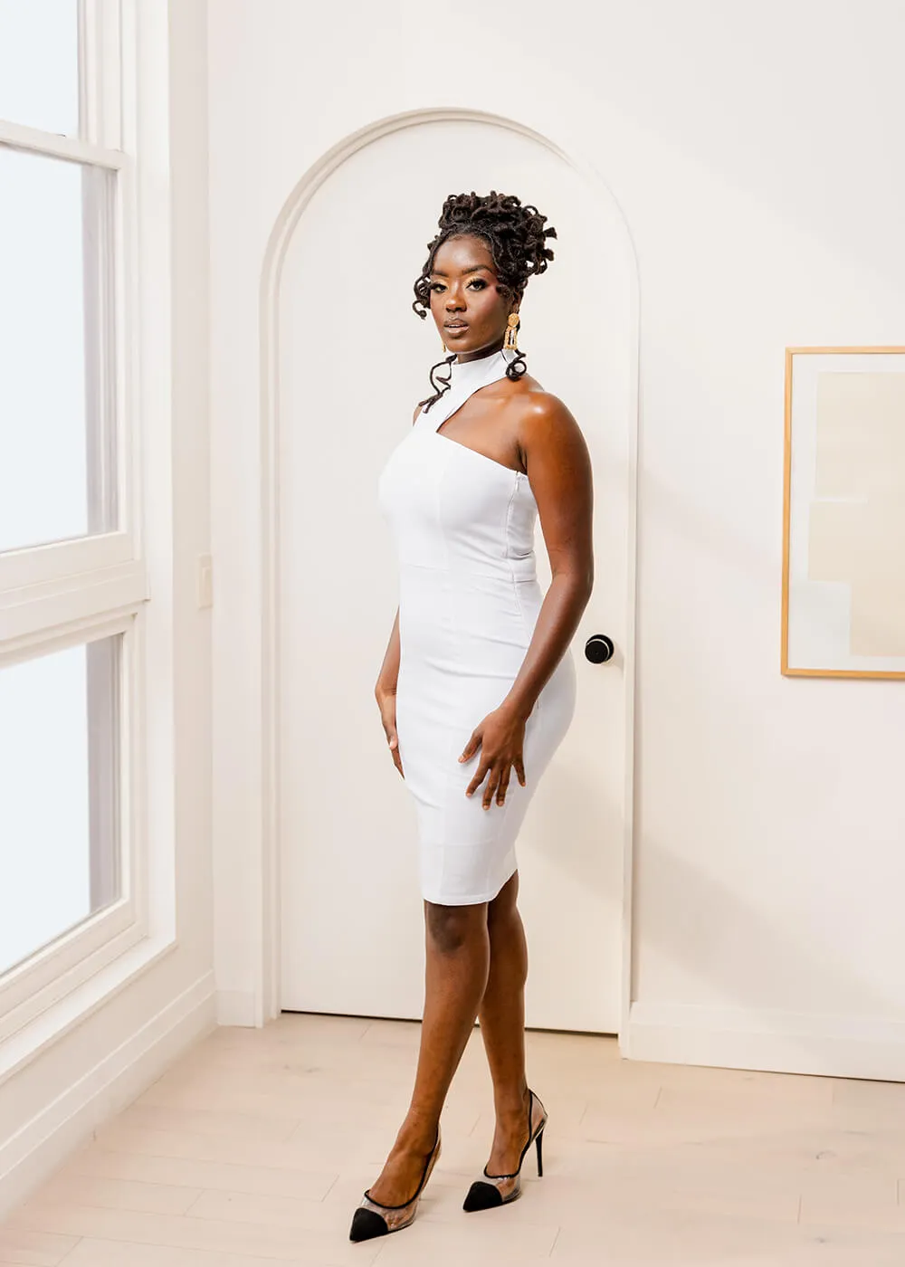 Amaka Women's Stretch Dress (White) - Clearance sold by D'iyanu product image thumbnail 2