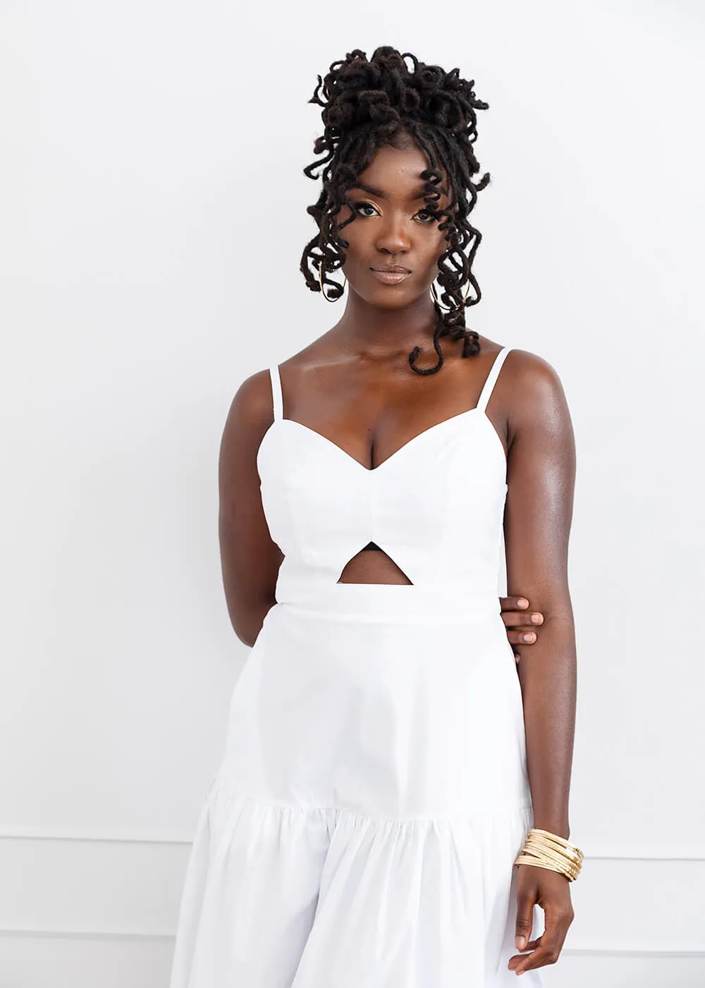 Kenyatta Women's African Print Maxi Dress (White) - Clearance sold by D'iyanu product image thumbnail 5