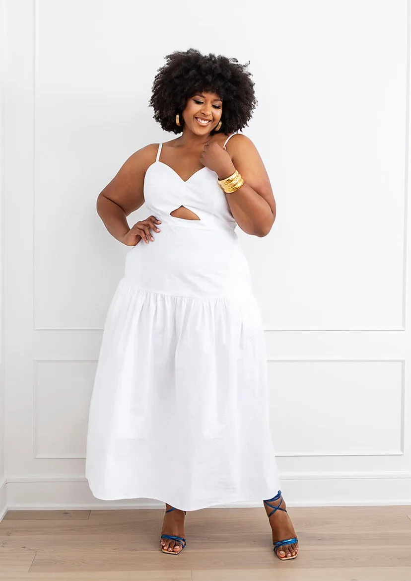 Kenyatta Women's African Print Maxi Dress (White) - Clearance sold by D'iyanu