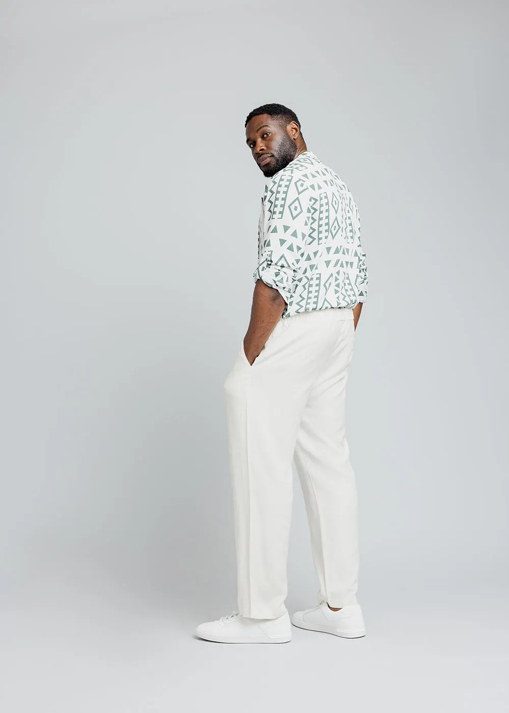 Asan Men's Linen Blend Pants (Sand) sold by D'iyanu product image thumbnail 5