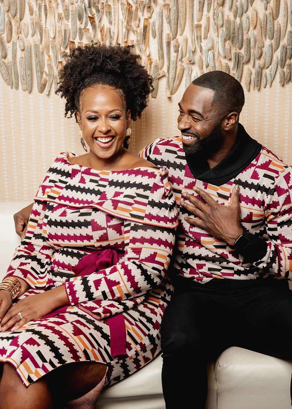 Iferan Men's African Print Sweater (Peach Kente) - Clearance sold by D'iyanu product image thumbnail 5