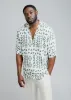 Ajisomo Men's African Print Tunic Shirt (White Olive Tribal) sold by D'iyanu