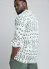 Ajisomo Men's African Print Tunic Shirt (White Olive Tribal) sold by D'iyanu