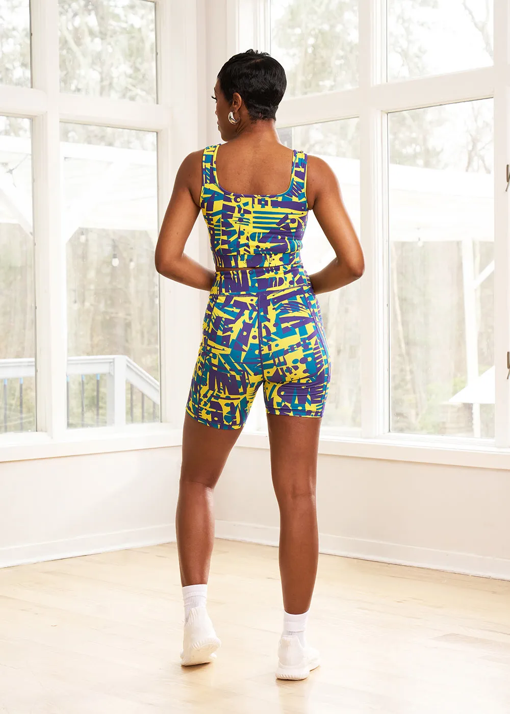 Adamma Women's African Print Sports Bra (Neon Tropical Stamp) sold by D'iyanu product image thumbnail 5