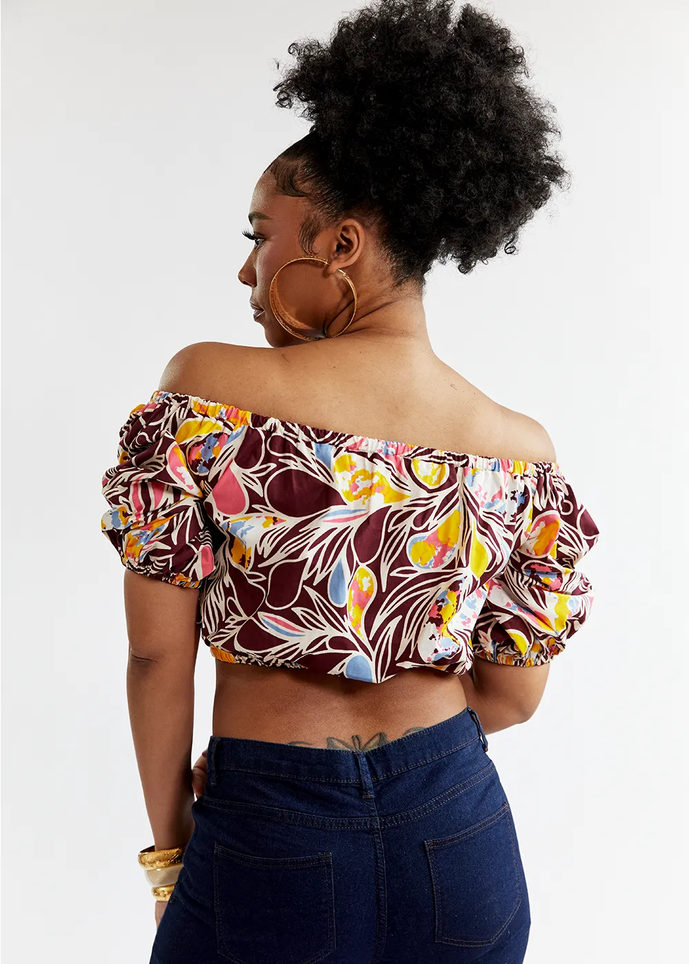 Farasha Women's African Print Tie Crop Top (Tropical Paisley) - Clearance sold by D'iyanu product image thumbnail 3