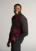 Abiade Men's African Print Button-Up Shirt (Black/Black Magenta Tribal) - Clearance sold by D'iyanu
