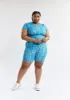 Gawa Women's African Print Active Crop Top (Cool Blue Adire) - Clearance sold by D'iyanu