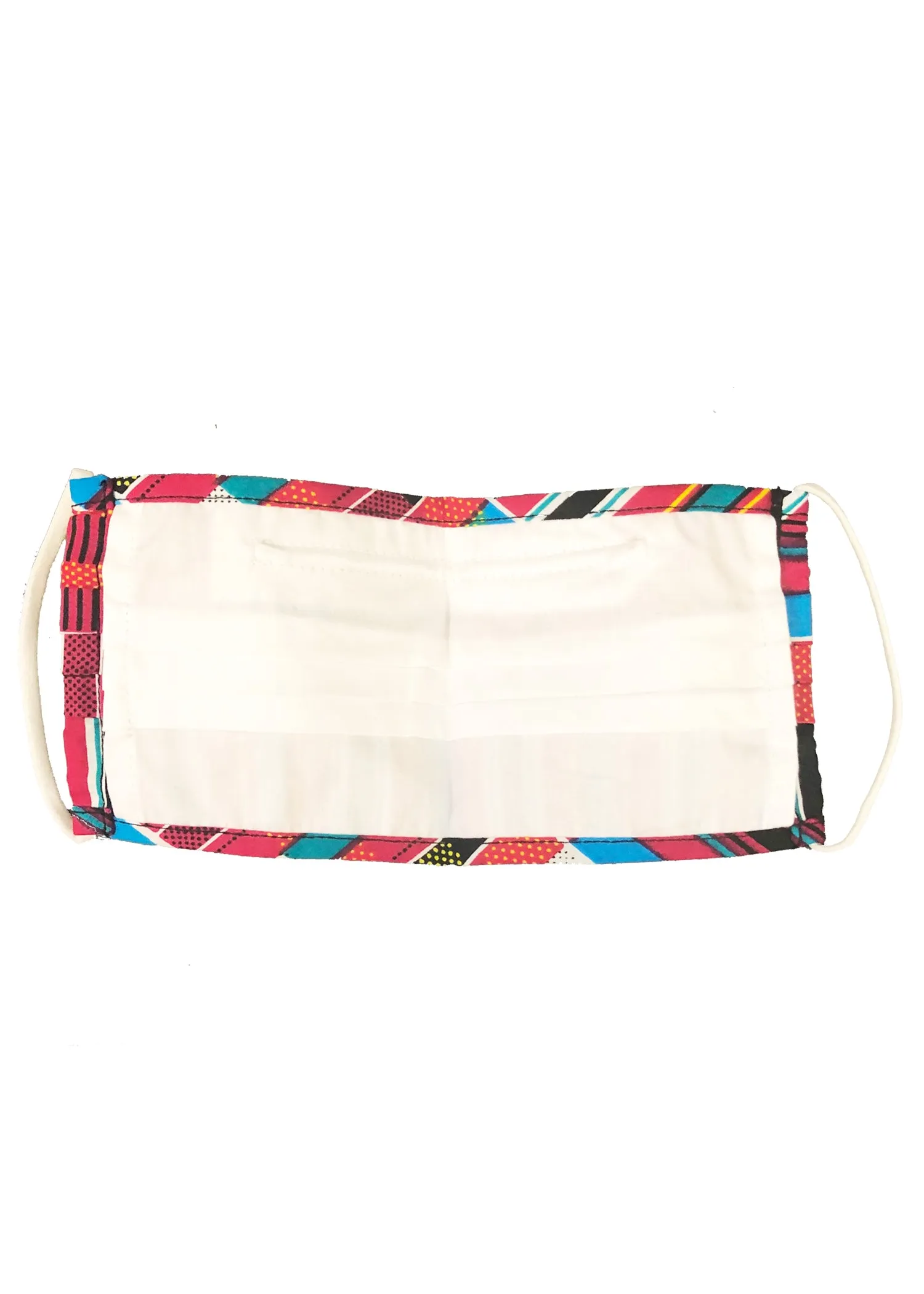 Uzo African Print 2 Layer Reusable Face Mask (Pink Blue Kente)-Clearance sold by D'iyanu product image thumbnail 3