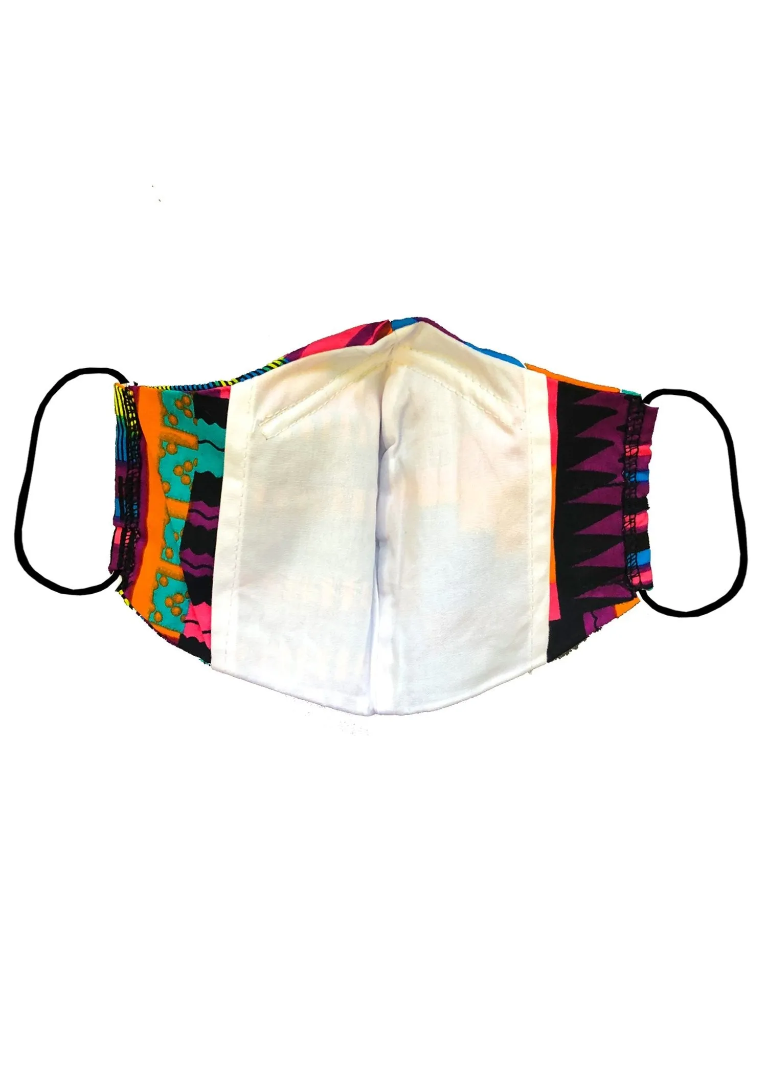 Dabo African Print 2 Layer Reusable Face Mask (Pink Purple Kente)-Clearance sold by D'iyanu product image thumbnail 5