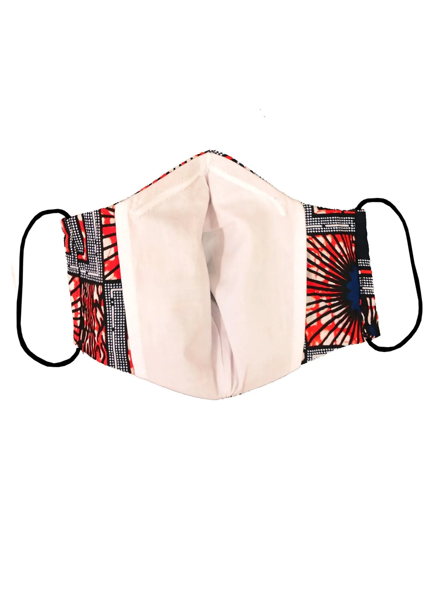 Dabo African Print 2 Layer Reusable Face Mask (Navy Orange Sunrise)-Clearance sold by D'iyanu product image thumbnail 3