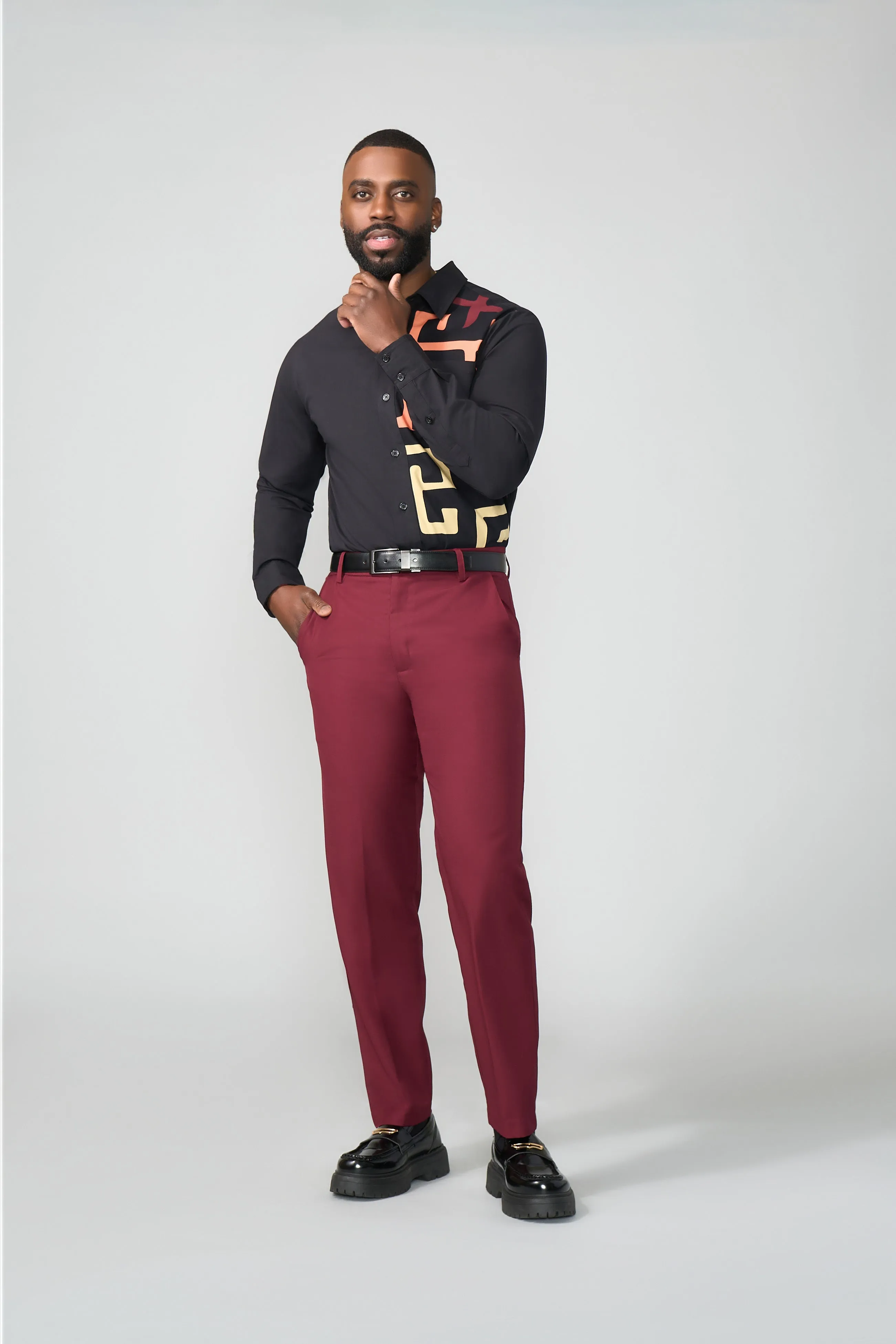 Davu Men's Traditional Pants (Maroon) sold by D'iyanu product image thumbnail 2