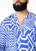 Ajisomo Men's African Print Tunic (White Cobalt Tribal) sold by D'iyanu
