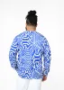 Ajisomo Men's African Print Tunic (White Cobalt Tribal) sold by D'iyanu