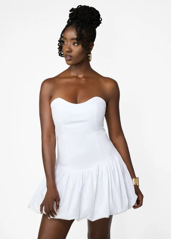 Sani Women's African Print Bubble Hem Mini Dress (White) sold by D'iyanu