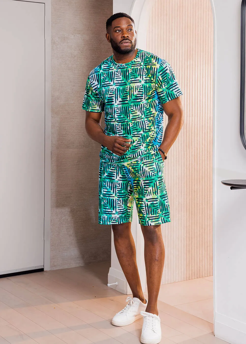 Edalo Men's African Print T-shirt (Marine Adire) - Clearance sold by D'iyanu product image thumbnail 2