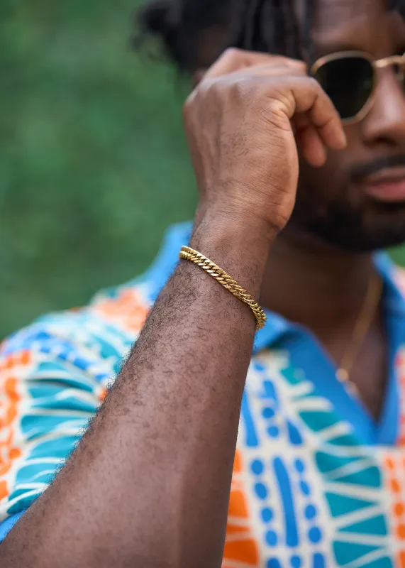 Ahmed Mens Chain Bracelet (Gold) made by D'iyanu