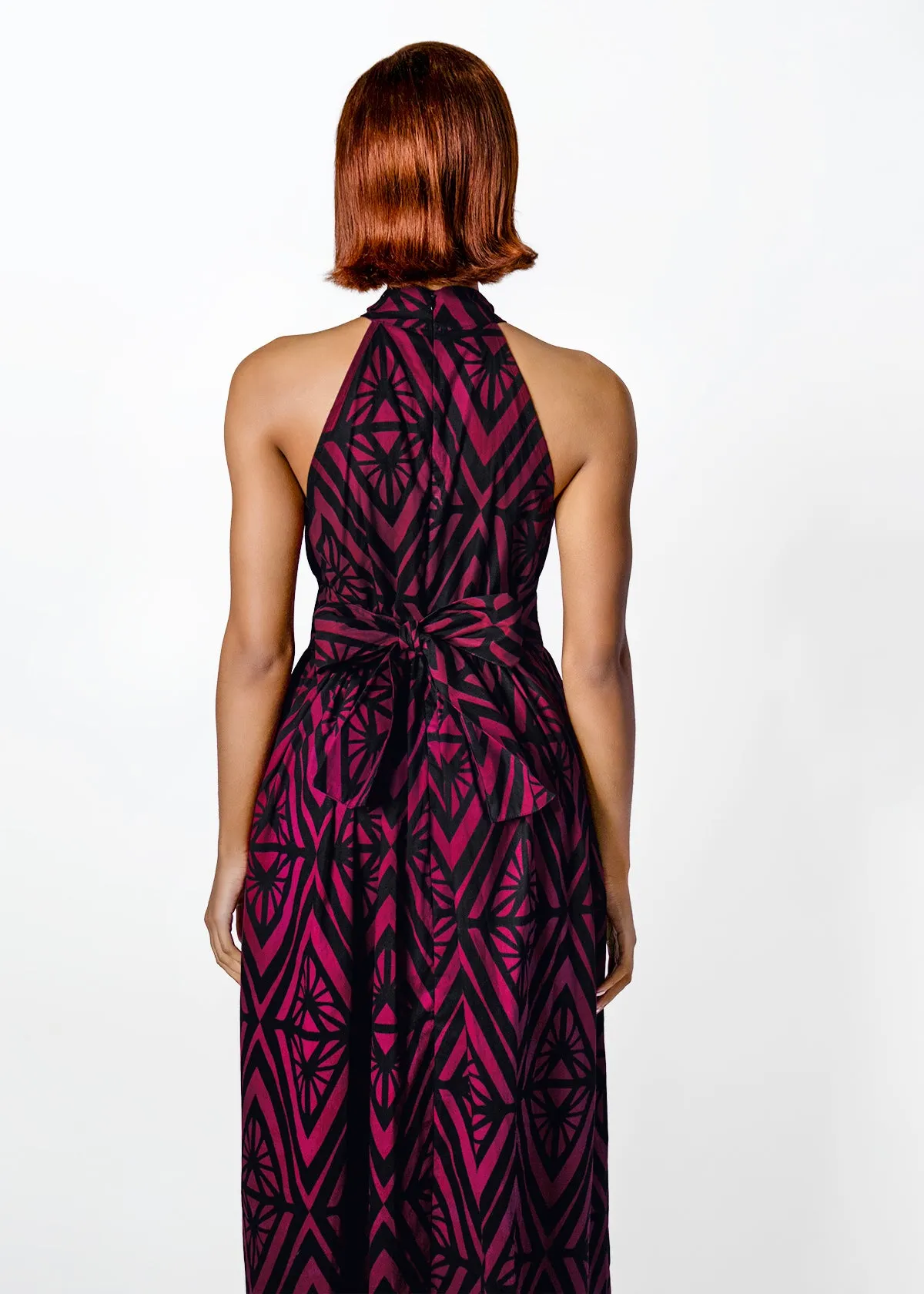 Ronke Womens African Print Maxi Dress (Plum Diamond) sold by D'iyanu product image thumbnail 5