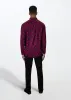 Jamal Mens African Print Mandarin Shirt (Plum Diamonds) sold by D'iyanu